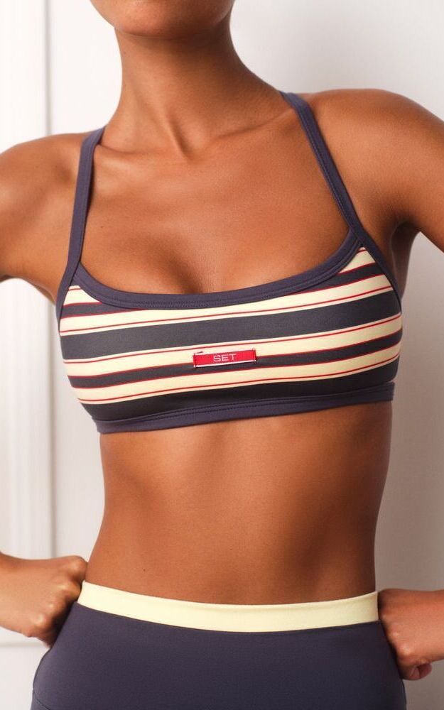 Formcloud Cloud Uniform Stripe Crossback Scoop Bra - Metro
