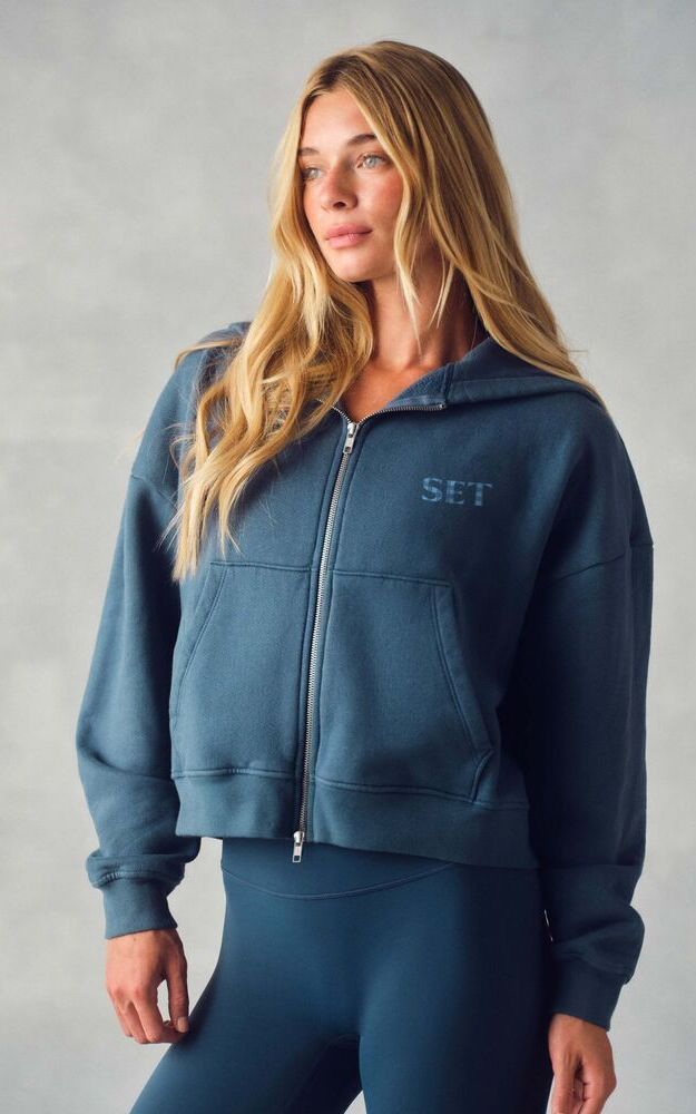 Midweight Sweats Staple Funnel Zip Hoodie - Hammock