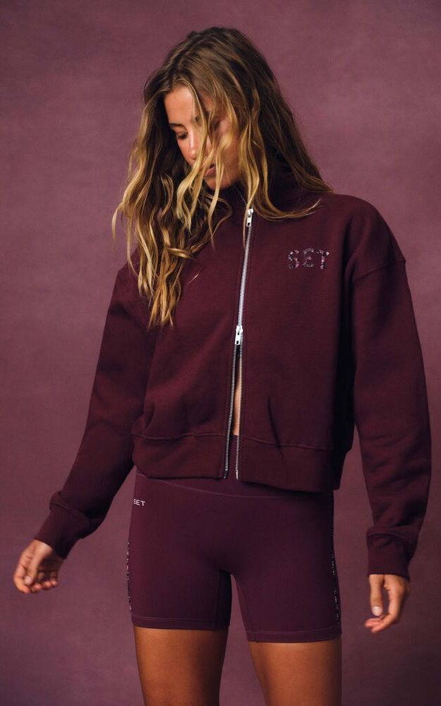 Midweight Sweats Staple Animal Print Set Funnel Zip - Viper