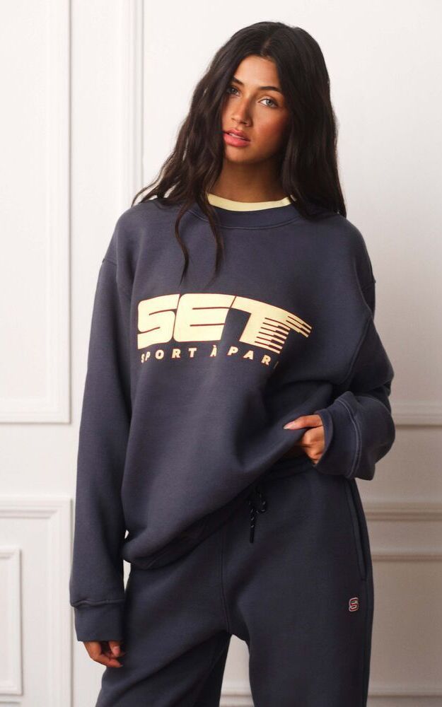 Midweight Sweats Staple Set Uniform Layered Crewneck - Metro(Blue)