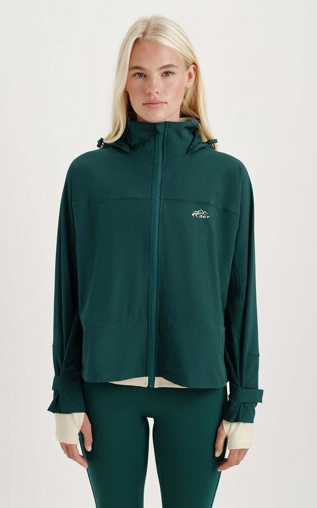 Nylon Duet Cinched Windbreaker - Peak