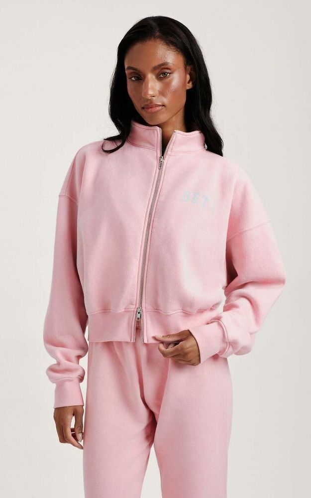 Midweight Sweats Staple Set Funnel Zip - Blush