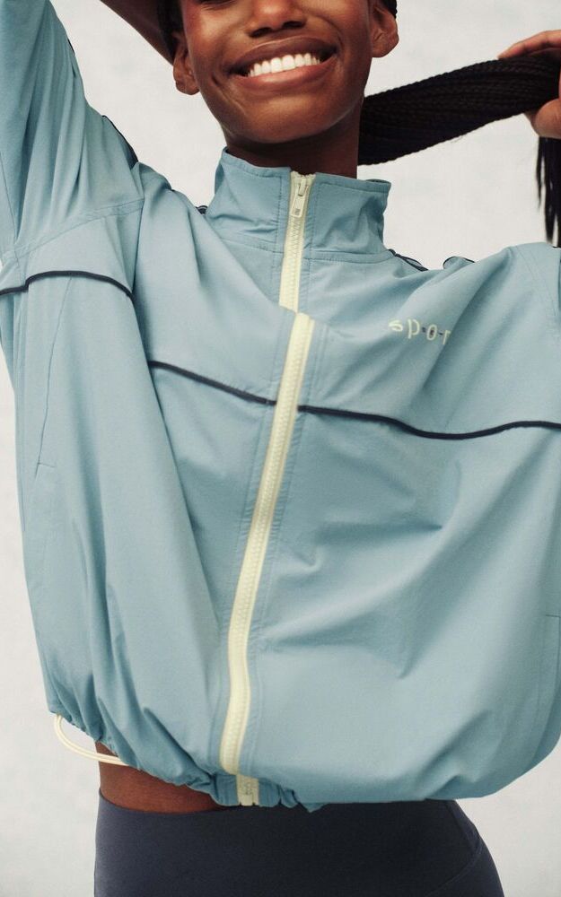 Nylon Track Seam Zip Up - Washed