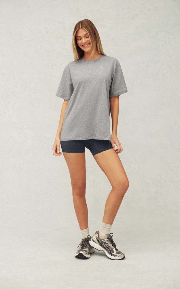 Classic Cotton Daily Boyfriend Tee - Fog Heather Grey