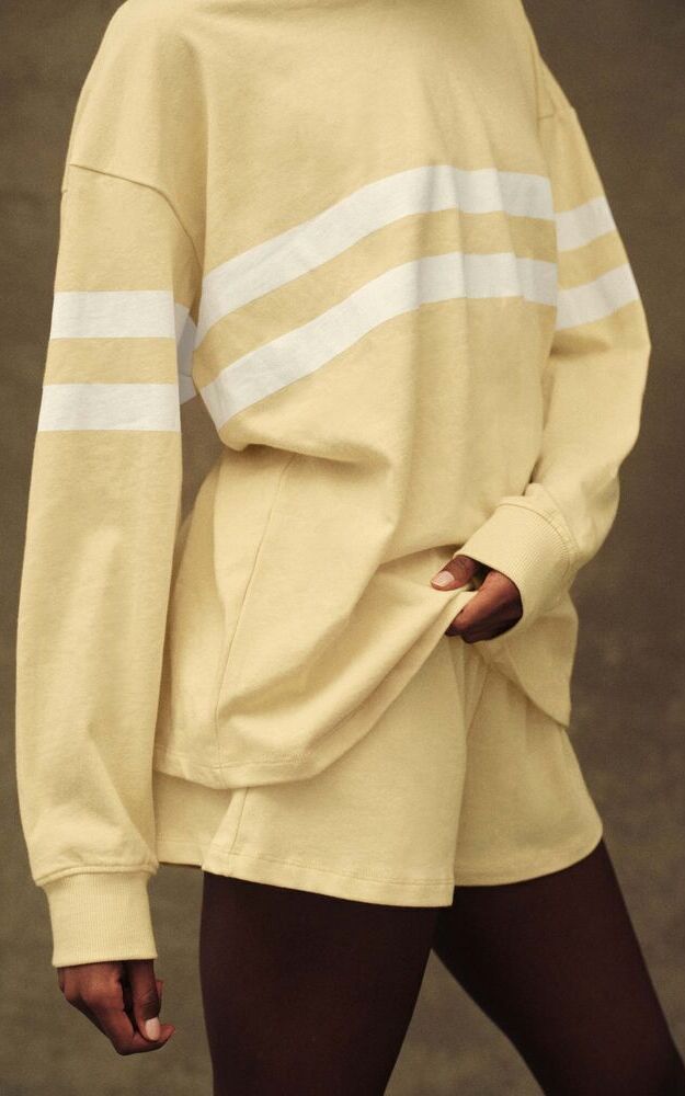 Heavy Cotton Easy Stripe Long Sleeve - Butter