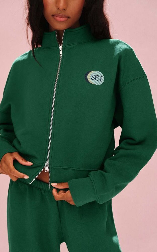 Midweight Sweats Staple Set Funnel Zip - Lawn
