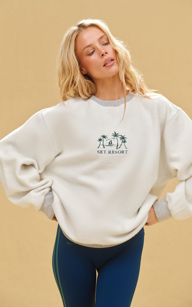 Midweight Sweats Staple Set Reverse Palm Crewneck - Fog Heather Grey