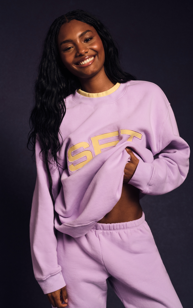 Midweight Sweats Staple Set Layered Crewneck - Buttercream