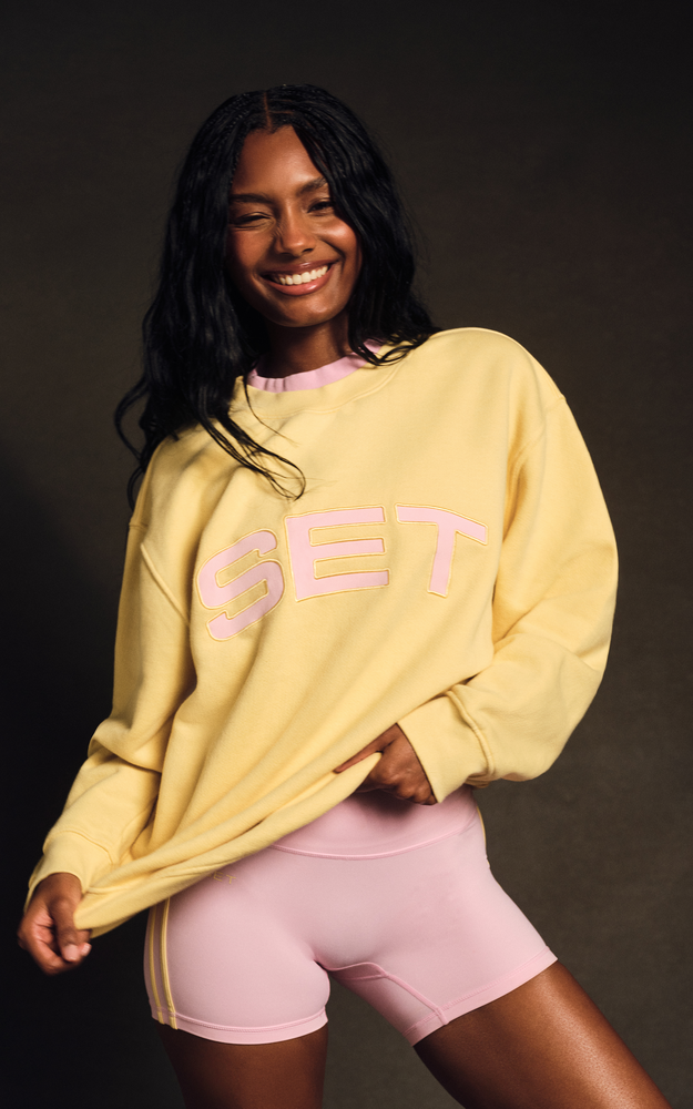 Midweight Sweats Staple Set Layered Crewneck - Taffy