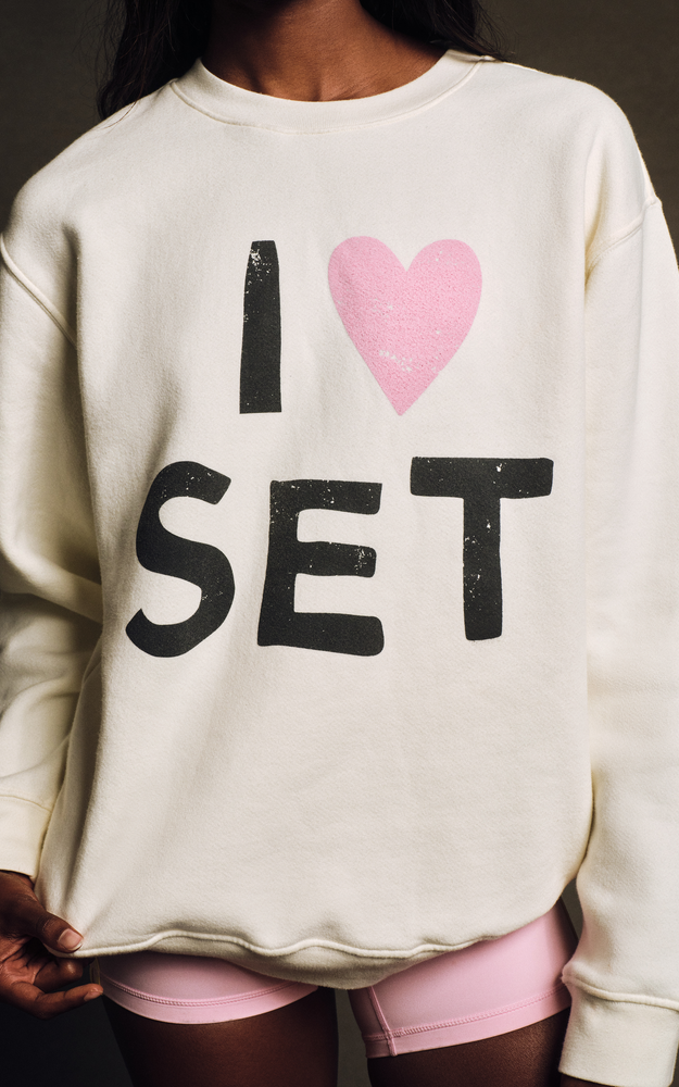 Midweight Sweats Staple I Love Set Crewneck - Icing - Image 4