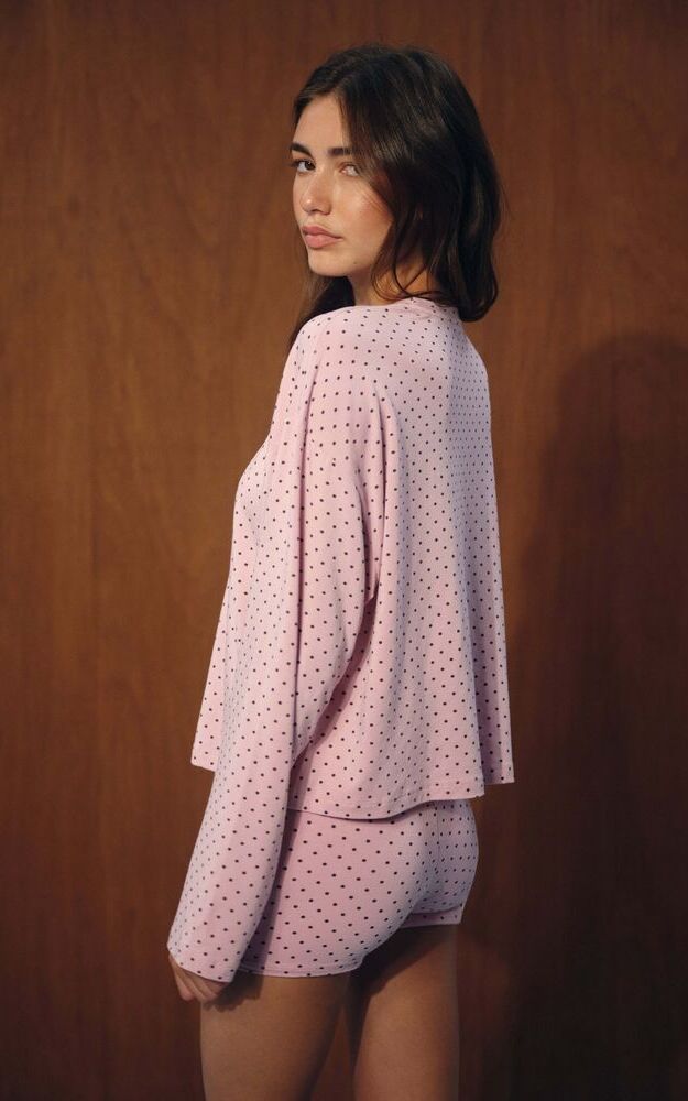 Sleep Jersey Comfort Polka Dot Boxy Long Sleeve - Swirl - Image 4