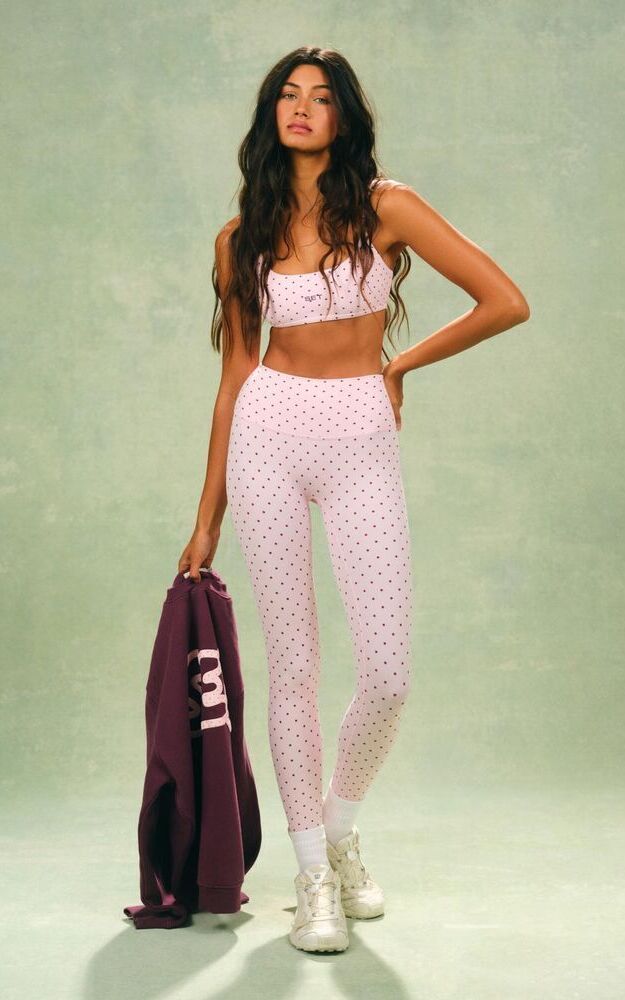Aeraline Breathe Polka Dot High-Rise Leggings - Speckle
