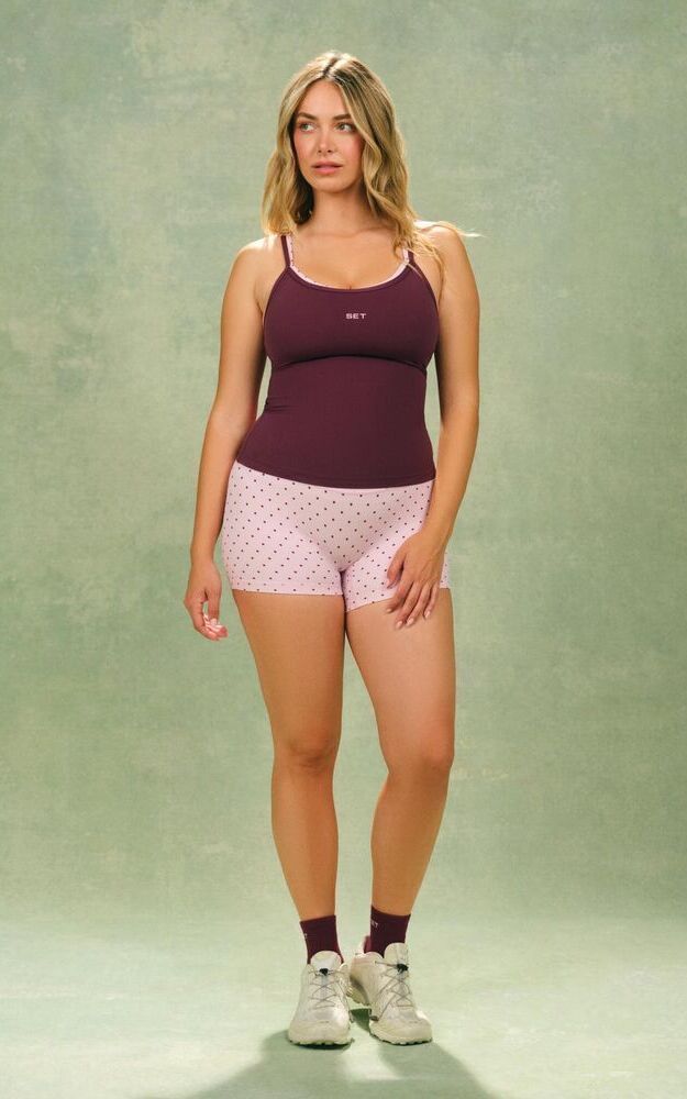 Aeraline Breathe Polka Dot Layered Move Tank - Speckle - Image 4