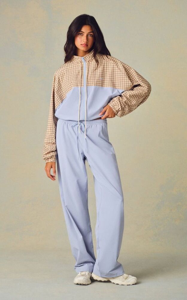 Nylon Track Straight Leg Pants - Palmetto