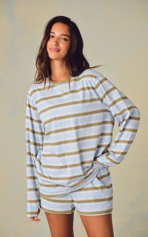 Classic Cotton Daily Stripe Long Sleeve - Palmetto