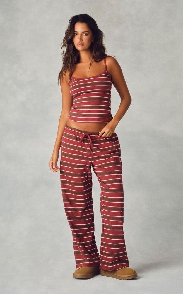 Heavy Cotton Easy Stripe Pants - Sweet Tea