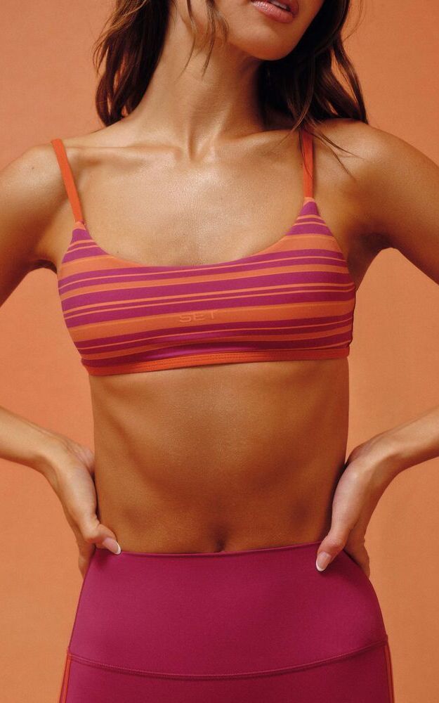 Aeraline Breathe Stripe Base Bra - Heatwave