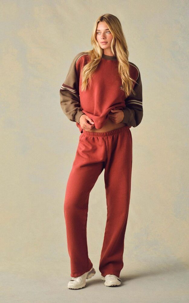 Midweight Sweats Staple Straight Leg Sweatpants - Sweet Tea