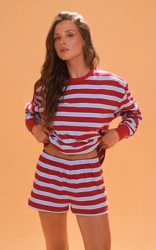 Classic Cotton Daily Stripe Cuffed Long Sleeve - Vespa