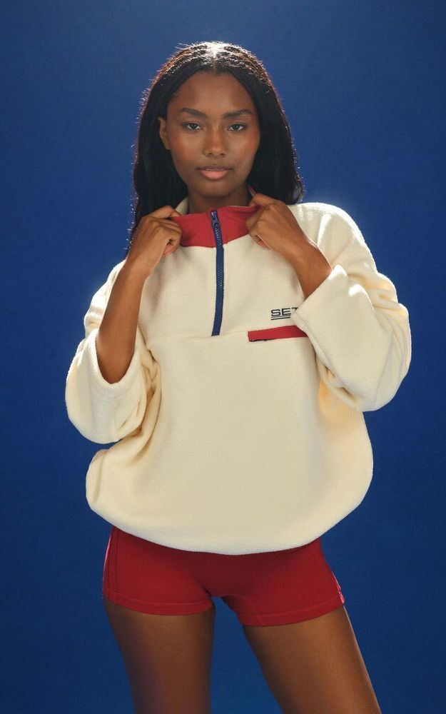 Microfleece/Nylon Duet Vintage Pullover - Chalk