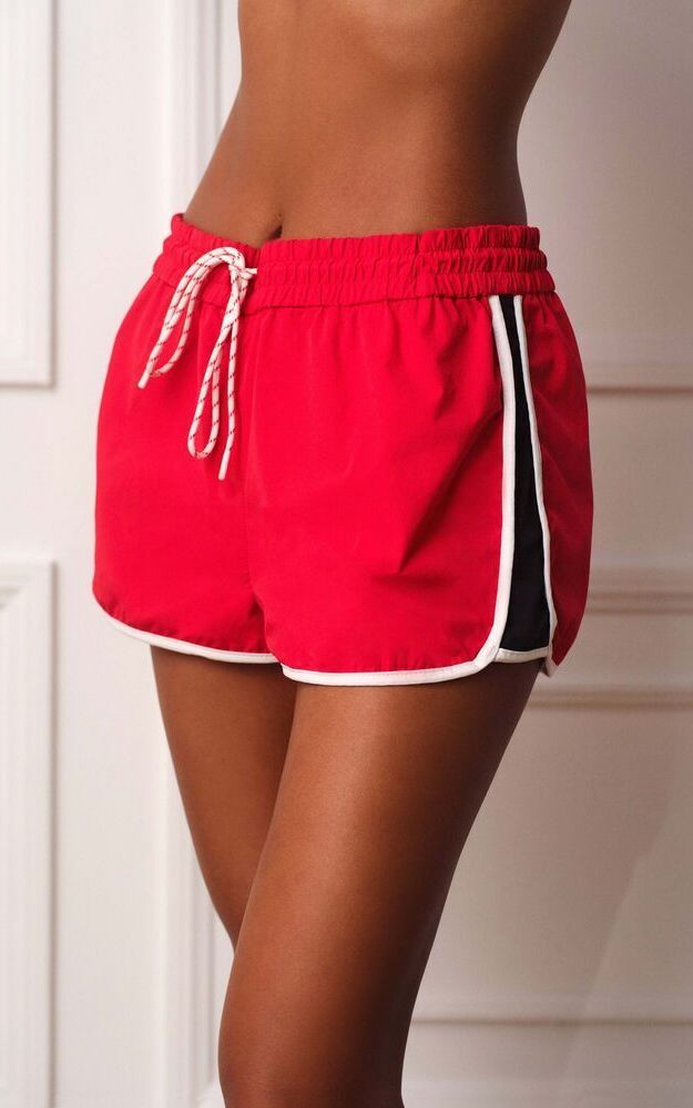 Nylon Track 90's Tie Shorts - Rouge