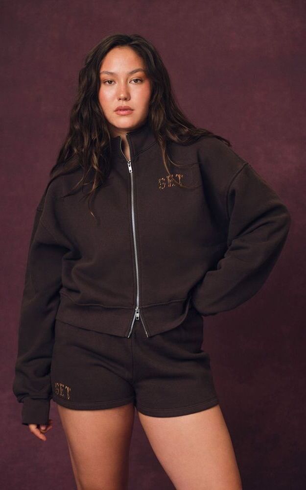 Midweight Sweats Staple Animal Print Set Funnel Zip - Roar