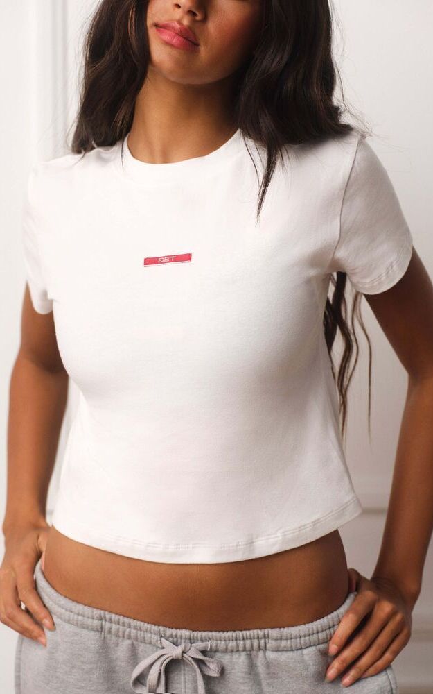 Stretch Cotton Essential Uniform Tee - Porcelian