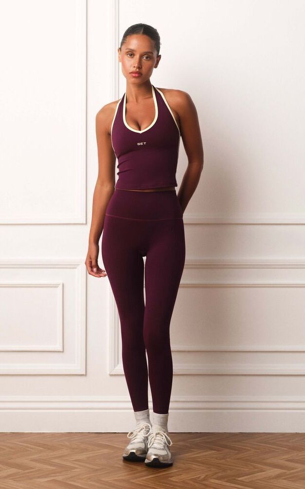 Sportbody Sporty High-Rise Leggings - Beret(Purple)