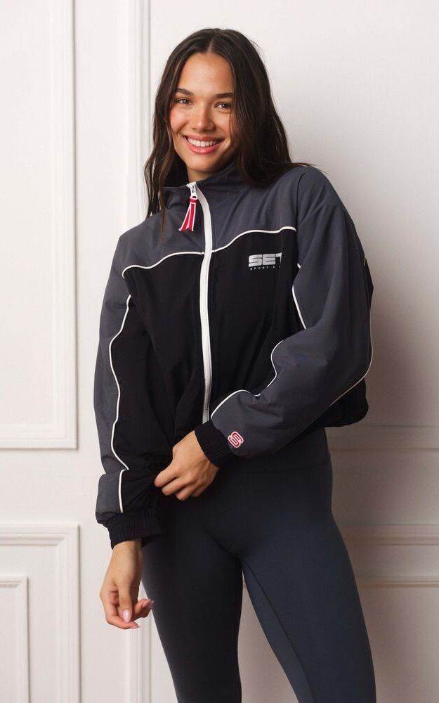 Microfleece/Nylon Track Fleece-Lined Varsity Zip Up - Triomphe