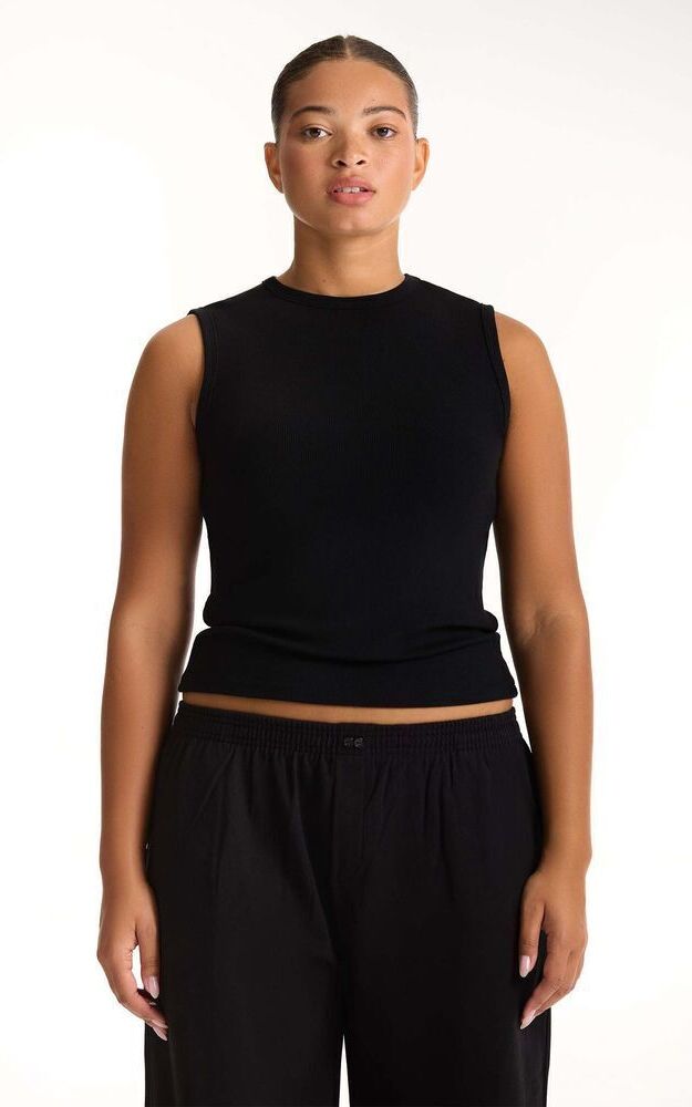 Ribbed Modal Body Muscle Tank - Onyx