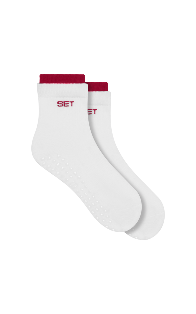 Set Layered Grip Socks - White/Rouge
