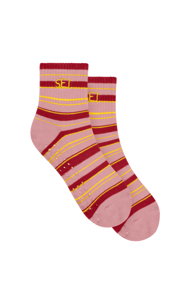 Set Stripe Shorty Grip Socks  - Sunrise