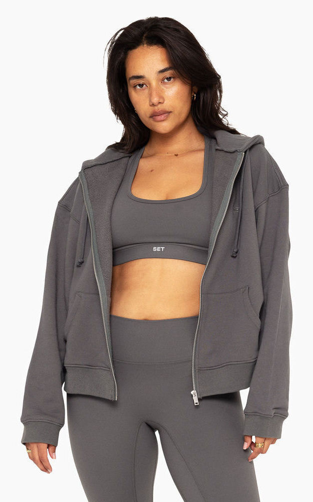 Heavyweight Sweats Zip Hoodie - Graphite - Image 4