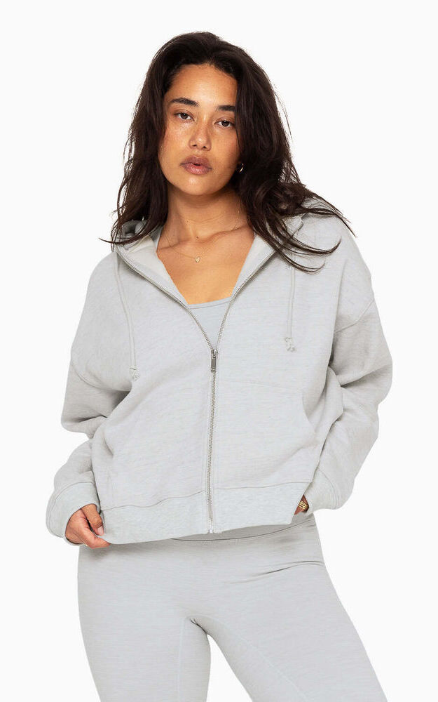 Heavyweight Sweats Zip Hoodie - Heather Grey - Image 4