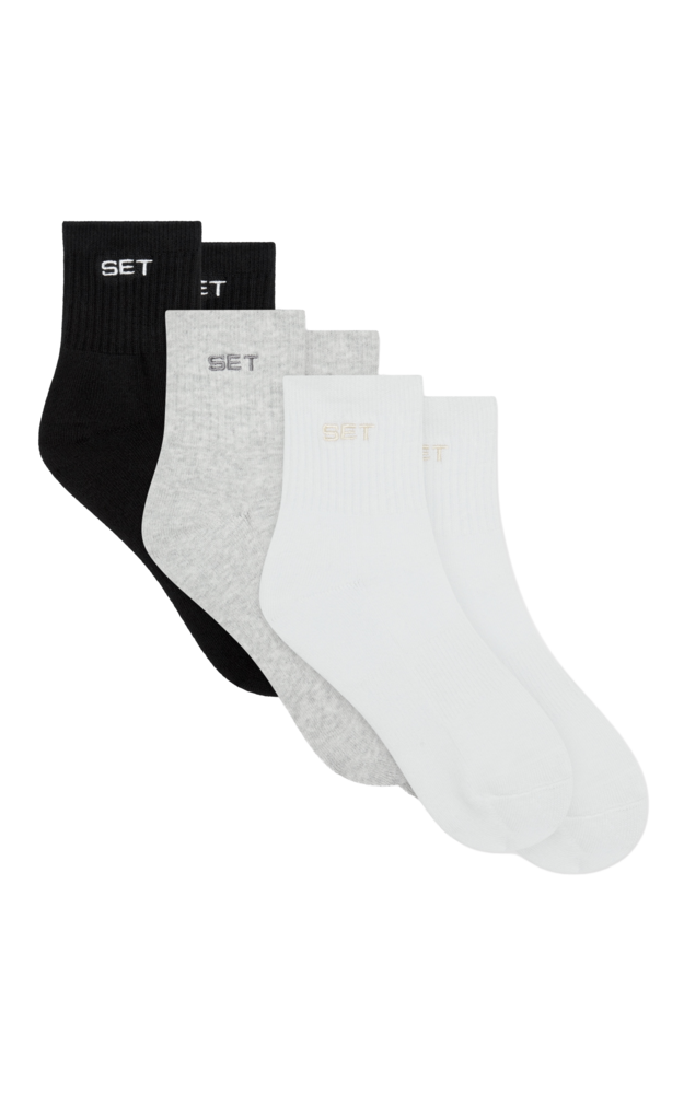 Set Shorty Socks (3 Pack) - White/Heather Grey/Onyx