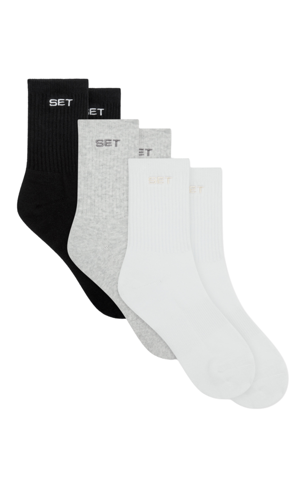 Set Socks (3 Pack) - White/Heather Grey/Onyx