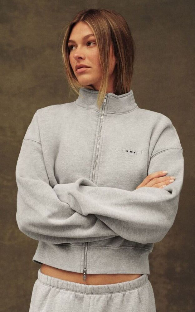 Midweight Sweats Staple Set Funnel Zip - Fog Heather Grey